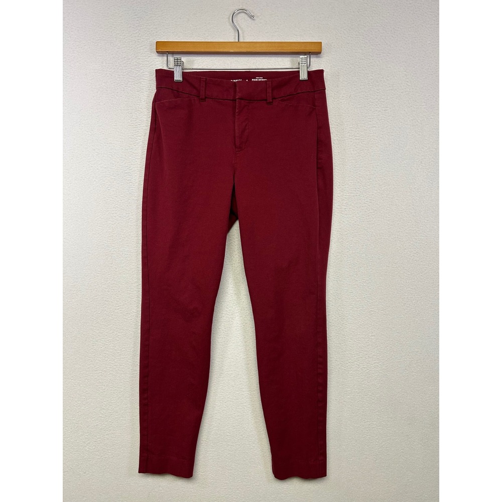 Office Career Old Navy Women 4 Maroon Pixie Skinny High Rise Pants